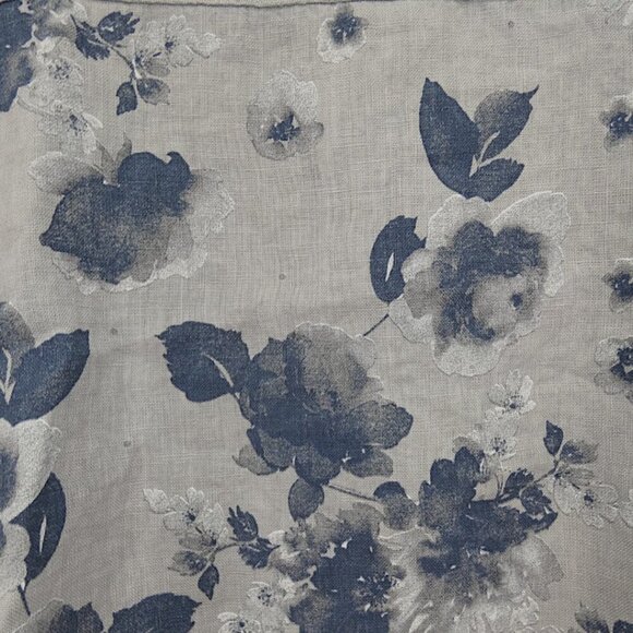 NWT Puro Lino Floral Gray Linen Top Plus Size 1X Coastal Chic Naturalcore Italy - Picture 7 of 11